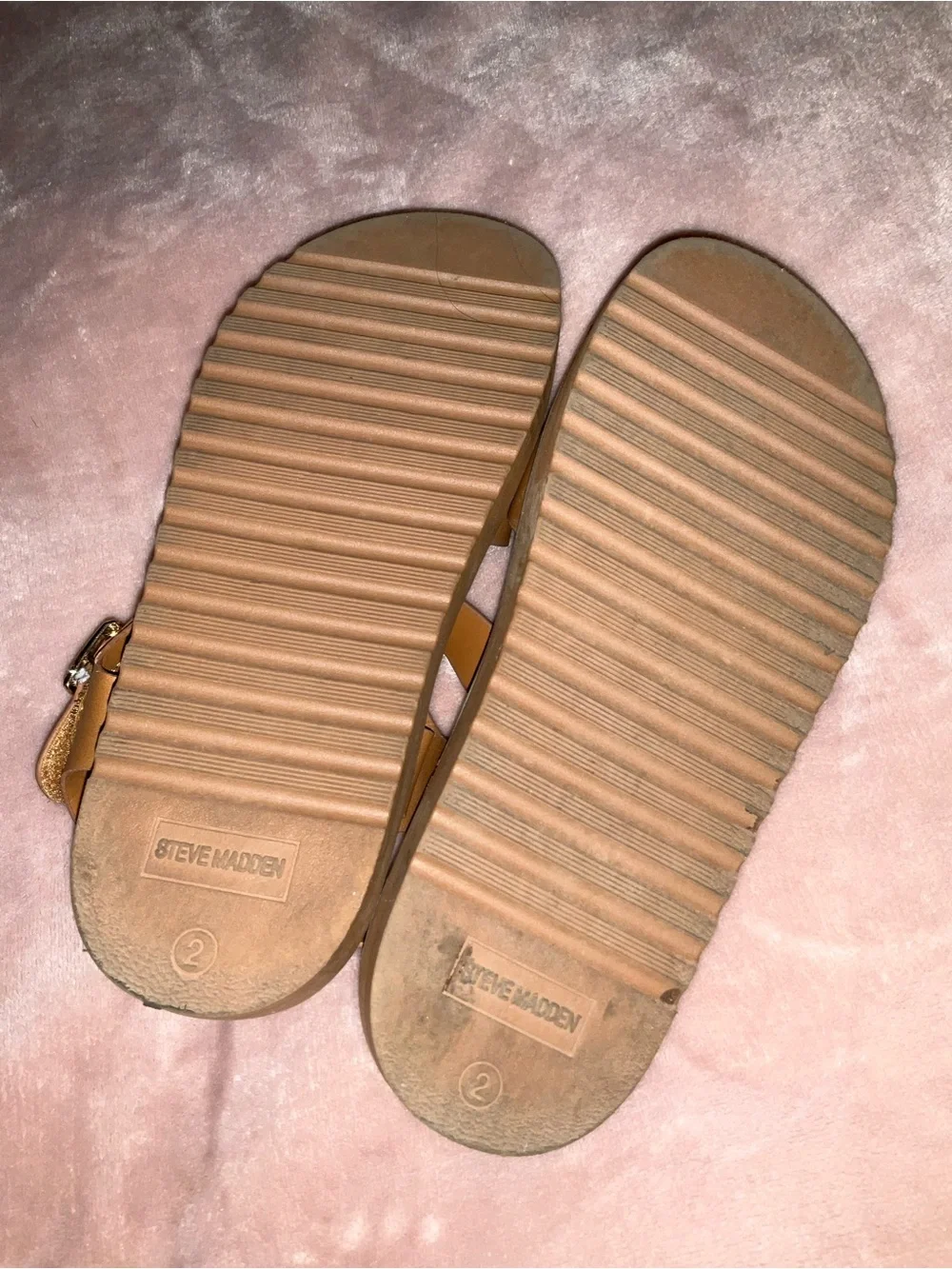 Steve Madden Kids Tan Double-Buckle Sandals